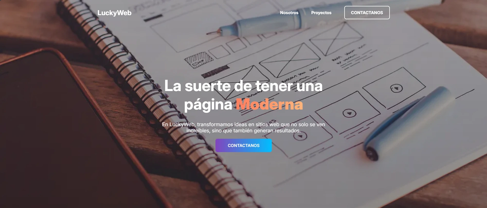 Proyecto de una página limpia, moderna y elegante